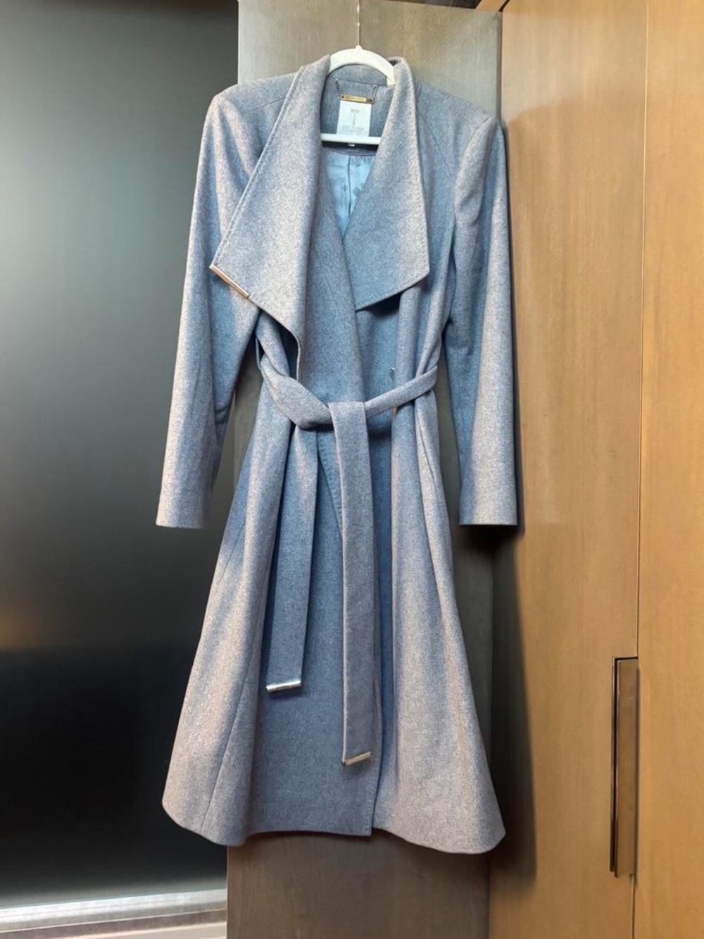 Ted Baker Light grey Wrap Belted Long Sleeve Coat Trench
